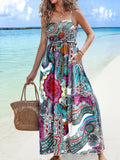 Printed Smocked Maxi Cami Dress.