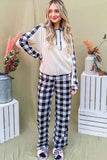 And The Why Drawstring Hooded Top & Plaid Pants Lounge Set.