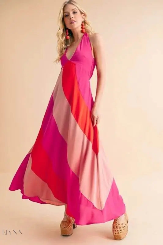 Aemi+Co Color Block Sleeveless Maxi Dress - EBYNN