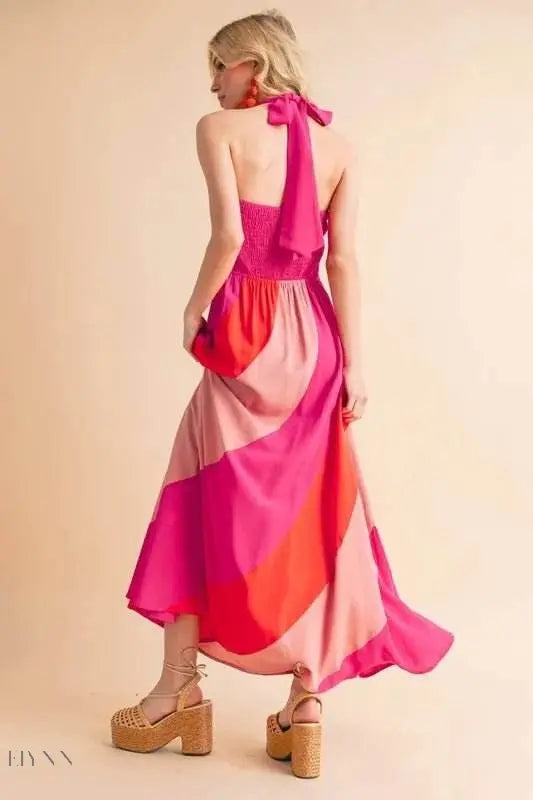 Aemi+Co Color Block Sleeveless Maxi Dress - EBYNN