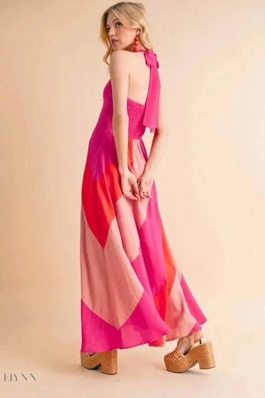 Aemi+Co Color Block Sleeveless Maxi Dress - EBYNN