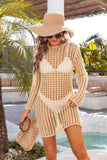Angel Wings Cutout Round Neck Long Sleeve Cover-Up - EBYNN