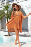 Angel Wings Openwork Slit Scoop Neck Cover Up - EBYNN