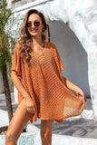 Angel Wings Openwork Slit Scoop Neck Cover Up - EBYNN
