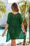 Angel Wings Openwork Slit Scoop Neck Cover Up - EBYNN