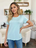 Basic Bae Bamboo Short Sleeve T-Shirt - Full Size Round Neck - EBYNN