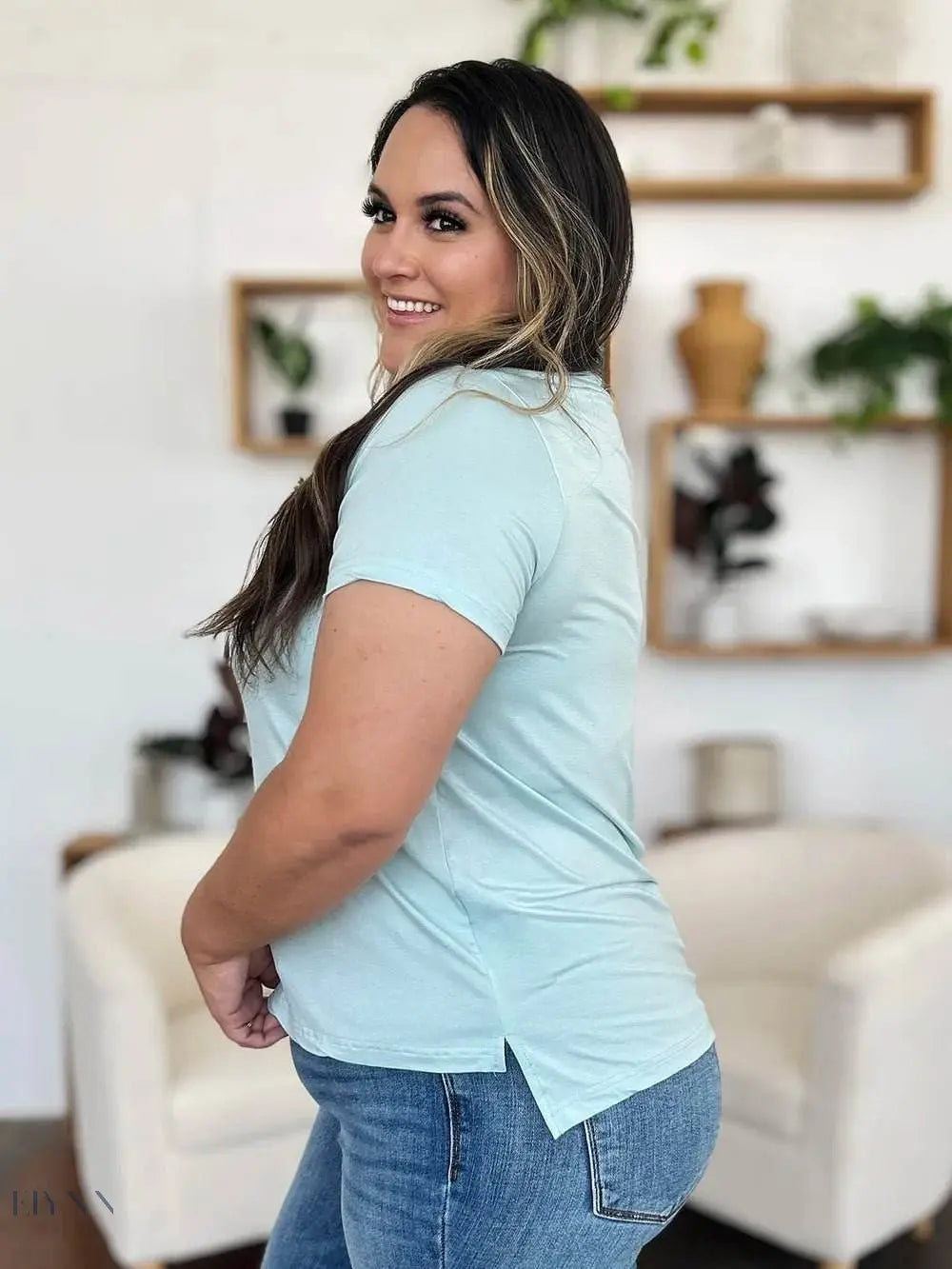 Basic Bae Bamboo Short Sleeve T-Shirt - Full Size Round Neck - EBYNN