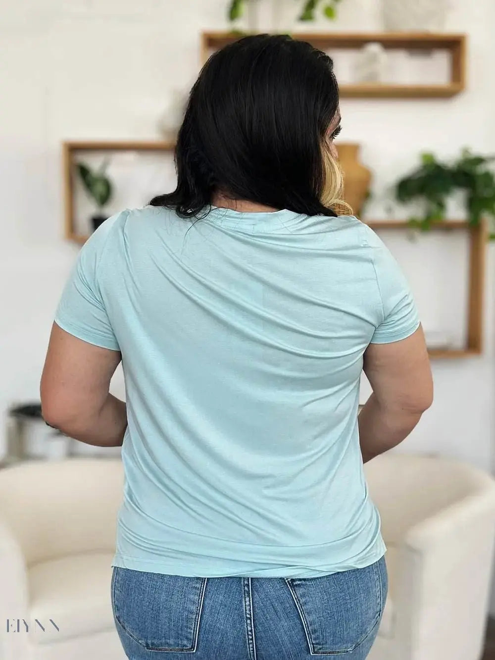 Basic Bae Bamboo Short Sleeve T-Shirt - Full Size Round Neck - EBYNN