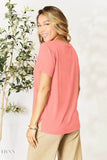 Basic Bae Bamboo Short Sleeve T-Shirt - Full Size Round Neck - EBYNN