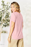 Basic Bae Bamboo Short Sleeve T-Shirt - Full Size Round Neck - EBYNN