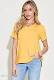 Bamboo V-Neck T-Shirt - High-Low Design in Full Sizes - EBYNN