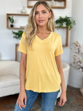 Bamboo V-Neck T-Shirt - High-Low Design in Full Sizes - EBYNN