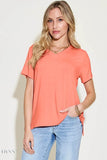 Bamboo V-Neck T-Shirt - High-Low Design in Full Sizes - EBYNN
