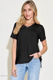 Bamboo V-Neck T-Shirt - High-Low Design in Full Sizes - EBYNN