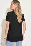 Bamboo V-Neck T-Shirt - High-Low Design in Full Sizes - EBYNN