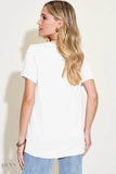 Bamboo V-Neck T-Shirt - High-Low Design in Full Sizes - EBYNN
