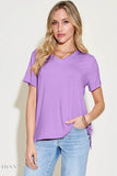 Bamboo V-Neck T-Shirt - High-Low Design in Full Sizes - EBYNN