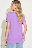 Bamboo V-Neck T-Shirt - High-Low Design in Full Sizes - EBYNN
