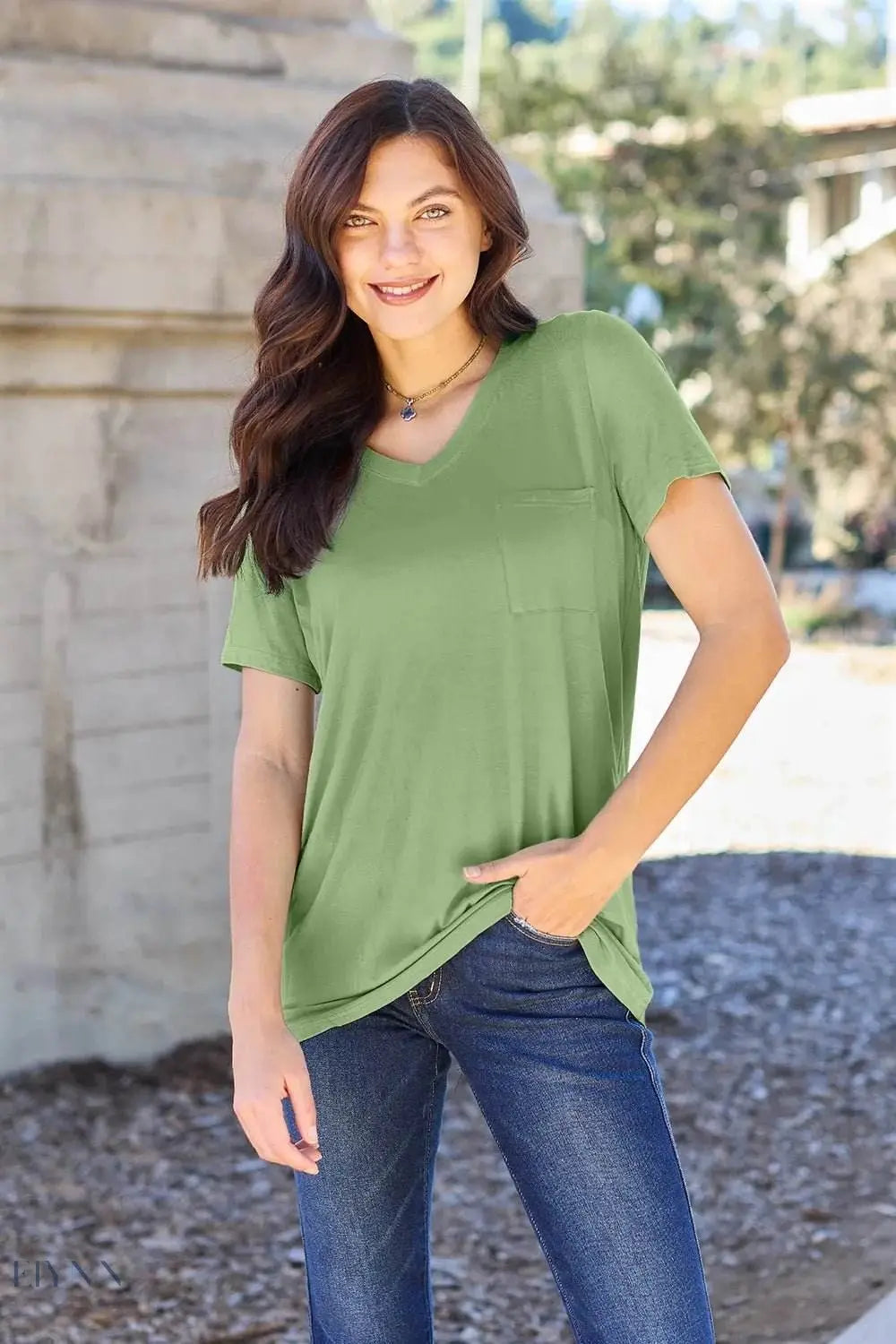 Basic Bae Bamboo V-Neck T-Shirt for Ultimate Comfort - EBYNN