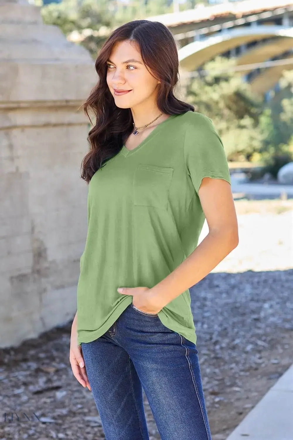 Basic Bae Bamboo V-Neck T-Shirt for Ultimate Comfort - EBYNN