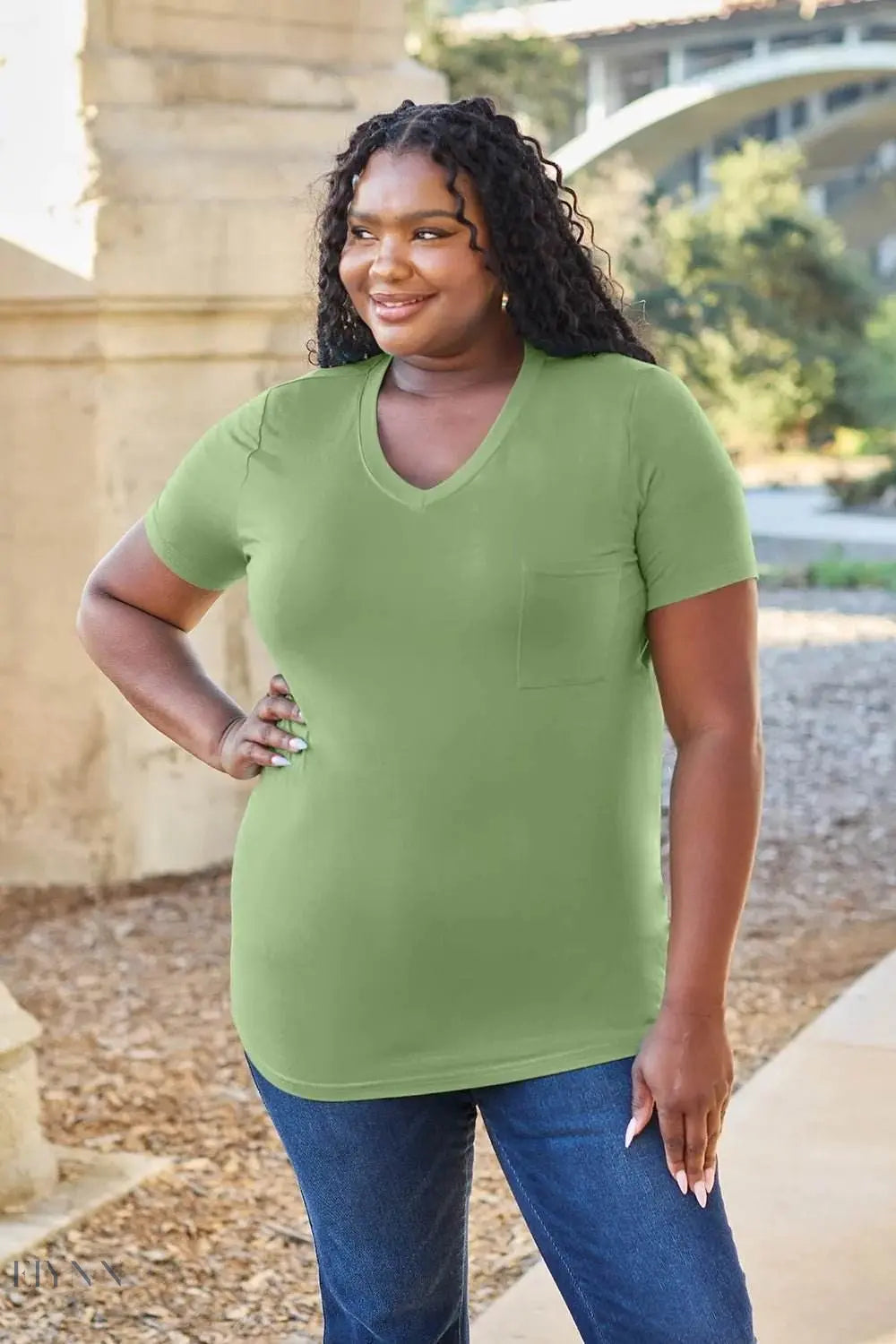 Basic Bae Bamboo V-Neck T-Shirt for Ultimate Comfort - EBYNN
