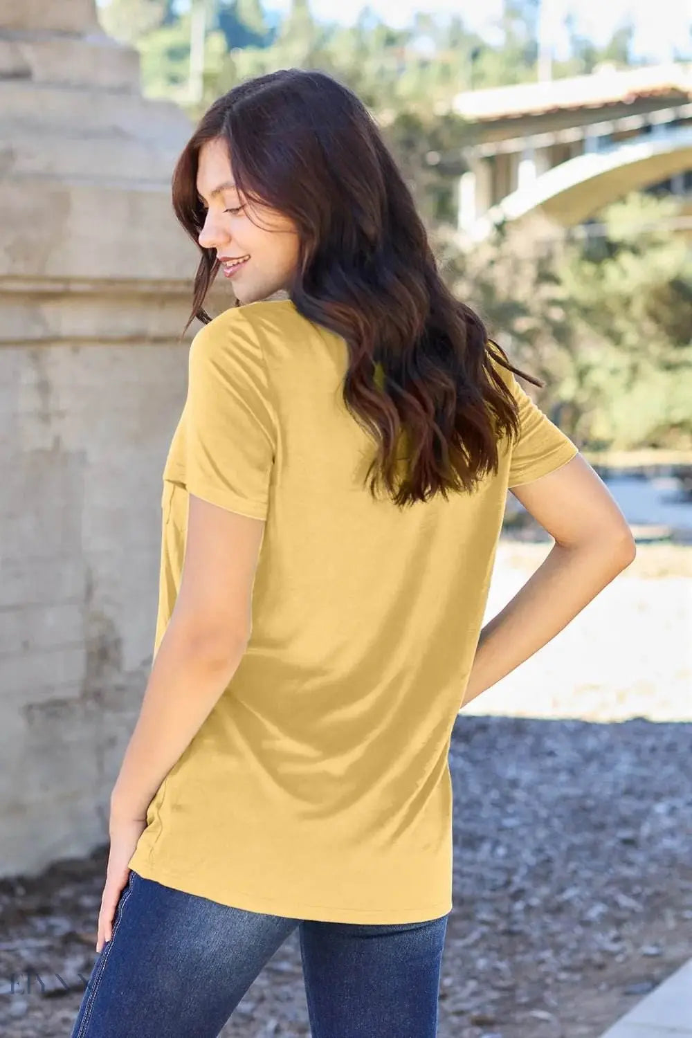 Basic Bae Bamboo V-Neck T-Shirt for Ultimate Comfort - EBYNN