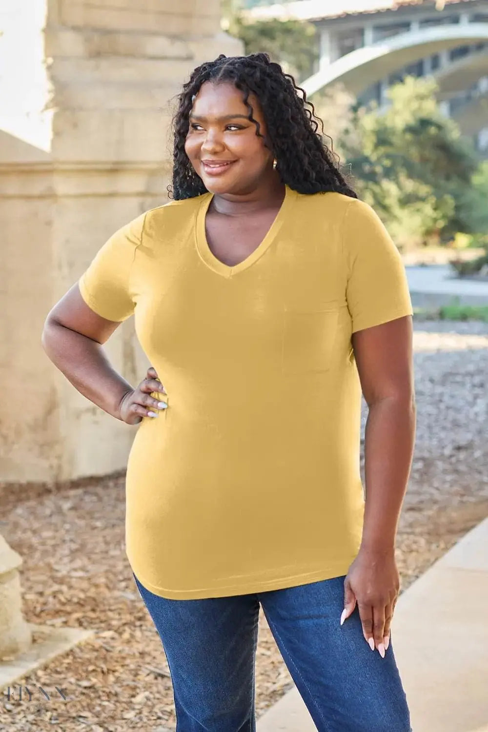 Basic Bae Bamboo V-Neck T-Shirt for Ultimate Comfort - EBYNN