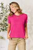 Basic Round Neck T-Shirt - Full Size Short Sleeve Tee for Everyday Wear - EBYNN