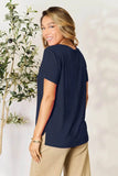 Basic Round Neck T-Shirt - Full Size Short Sleeve Tee for Everyday Wear - EBYNN
