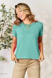 Basic Round Neck T-Shirt - Full Size Short Sleeve Tee for Everyday Wear - EBYNN