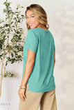 Basic Round Neck T-Shirt - Full Size Short Sleeve Tee for Everyday Wear - EBYNN