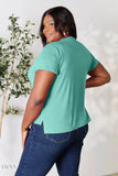 Basic Round Neck T-Shirt - Full Size Short Sleeve Tee for Everyday Wear - EBYNN