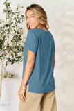 Basic Round Neck T-Shirt - Full Size Short Sleeve Tee for Everyday Wear - EBYNN