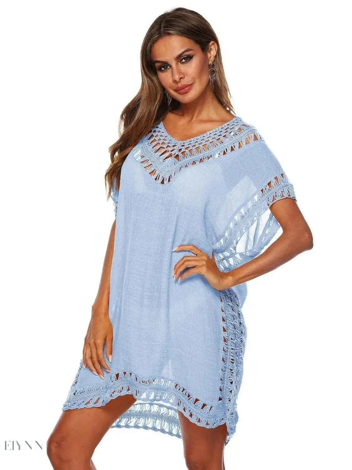 Boho Crochet Beach Cover Up Lightweight Dress for Effortless Style - EBYNN