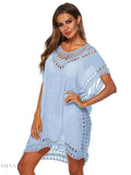 Boho Crochet Beach Cover Up Lightweight Dress for Effortless Style - EBYNN