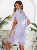 Boho Crochet Beach Cover Up Lightweight Dress for Effortless Style - EBYNN