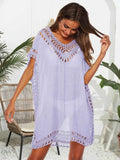 Boho Crochet Beach Cover Up Lightweight Dress for Effortless Style - EBYNN