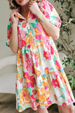Floral Babydoll Dress with Puff Sleeves - EBYNN