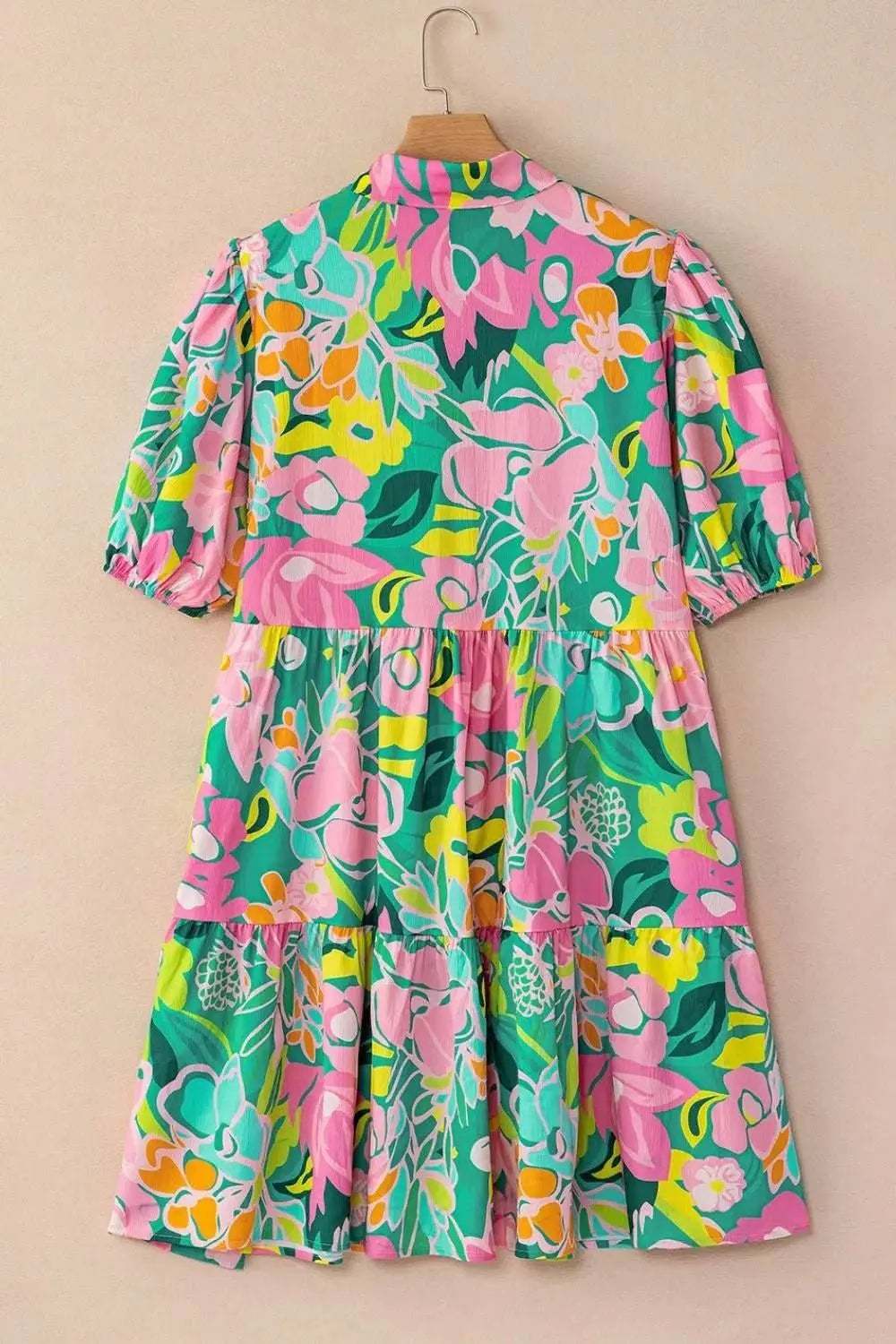 Floral Babydoll Dress with Puff Sleeves - EBYNN