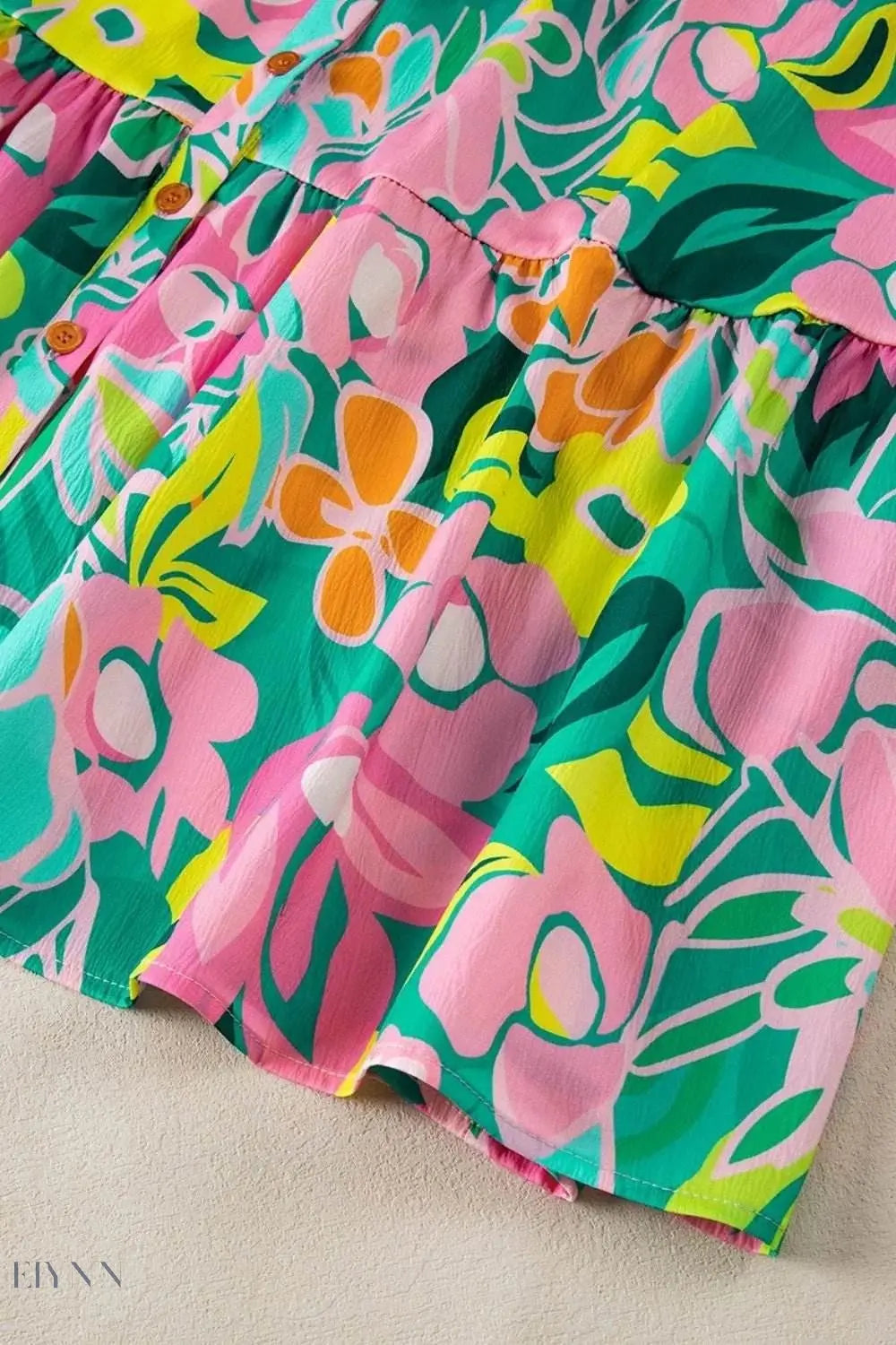 Floral Babydoll Dress with Puff Sleeves - EBYNN