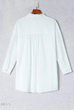 Button-Up Longline Shirt with Breast Pockets - EBYNN