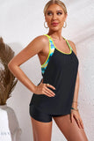 Chevron Stripe Racerback Swim Tank - EBYNN