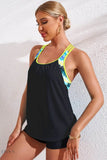 Chevron Stripe Racerback Swim Tank - EBYNN