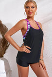 Chevron Stripe Racerback Swim Tank - EBYNN