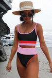 Color Block Two-Piece Spaghetti Strap Swim Set - EBYNN