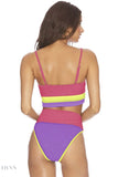 Color Block Two-Piece Spaghetti Strap Swim Set - EBYNN