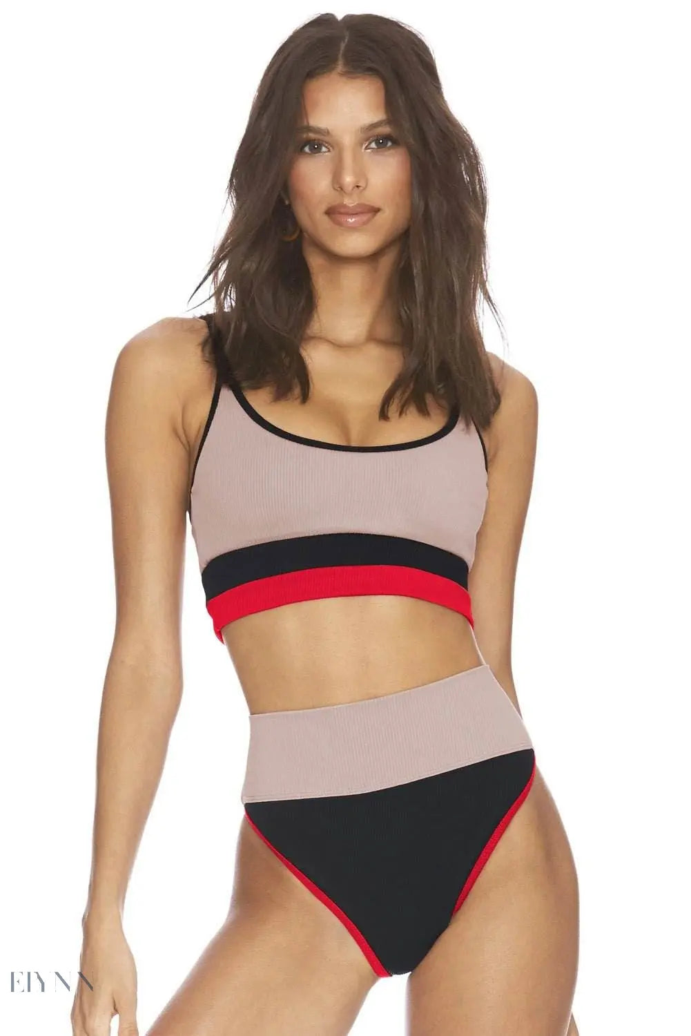 Color Block Two-Piece Spaghetti Strap Swim Set - EBYNN