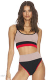 Color Block Two-Piece Spaghetti Strap Swim Set - EBYNN