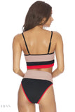 Color Block Two-Piece Spaghetti Strap Swim Set - EBYNN