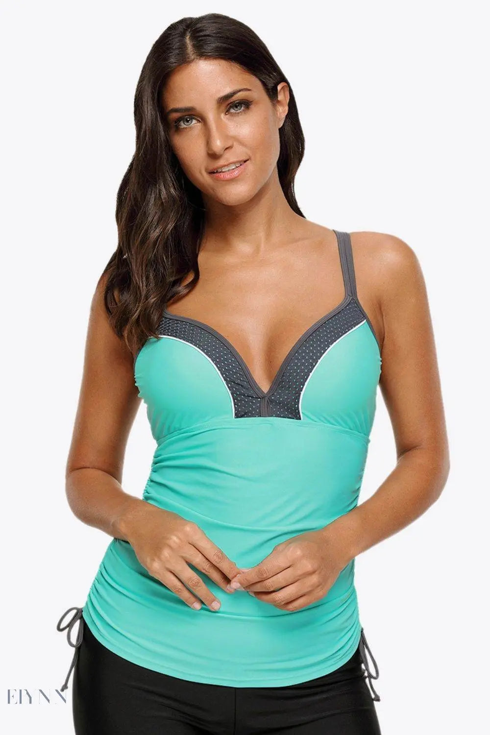Contrast Sweetheart Neck Swim Cami - EBYNN
